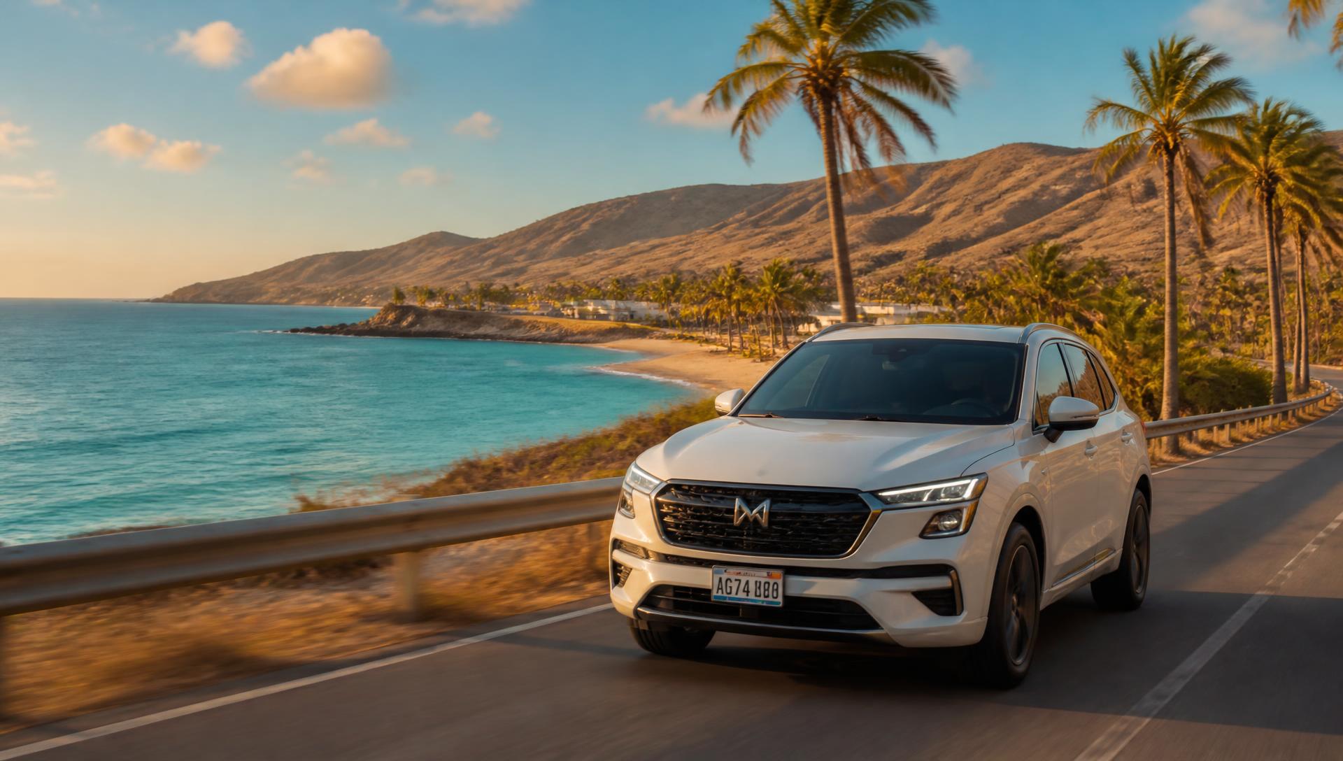 SUV recorriendo la costa de Isla de Margarita